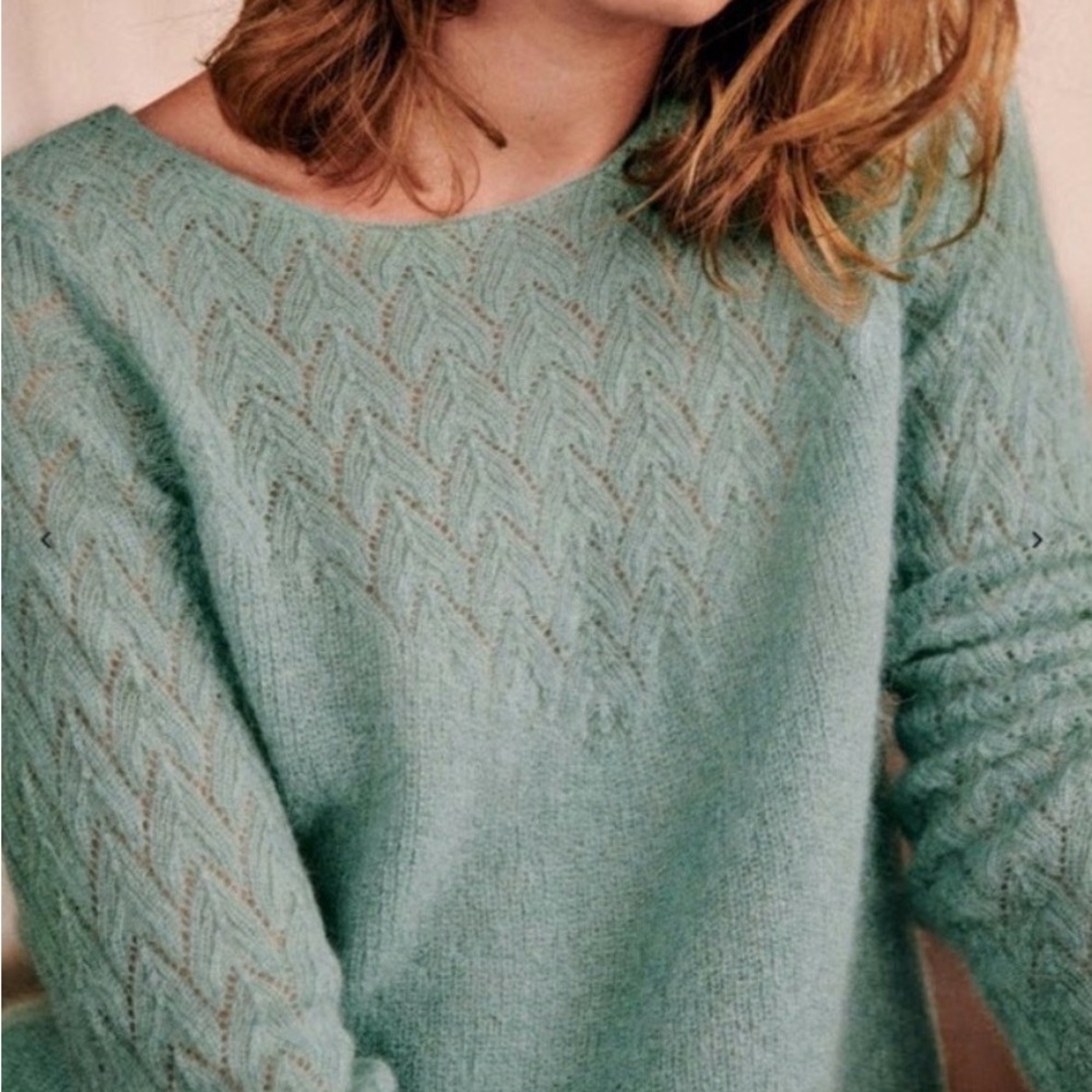 Sezane Constance Mohair jumper sweater sage green size small